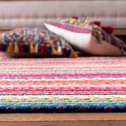 Miniatura 6 de SAFAVIEH Colección Alfombra trenzada para exteriores, 2 x 3 pies, multicolor, hecha a mano y reversible, no desprende pelusa y fácil de limpiar,