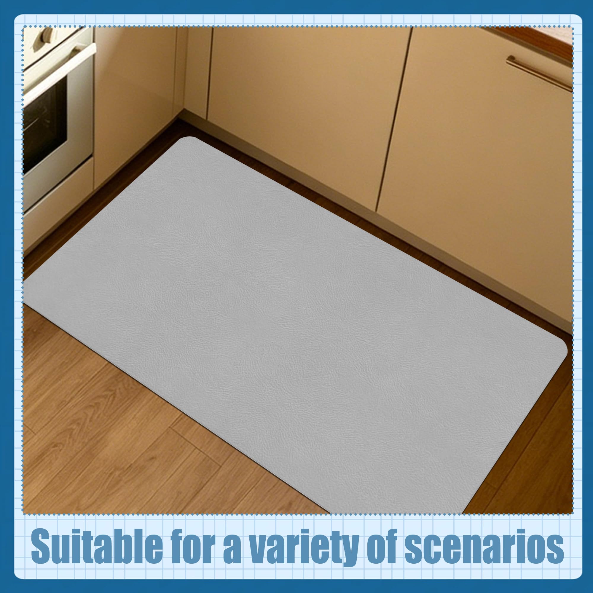 Tappeto Bagno Diatomite Antiscivolo 40 x 80 cm Ad Asciugatura Rapida Tappetini da Bagno Antiscivolo e Ultra Morbidi Antimuffa per Porte Del, Vasca da Doccia, Grigio Chiaro