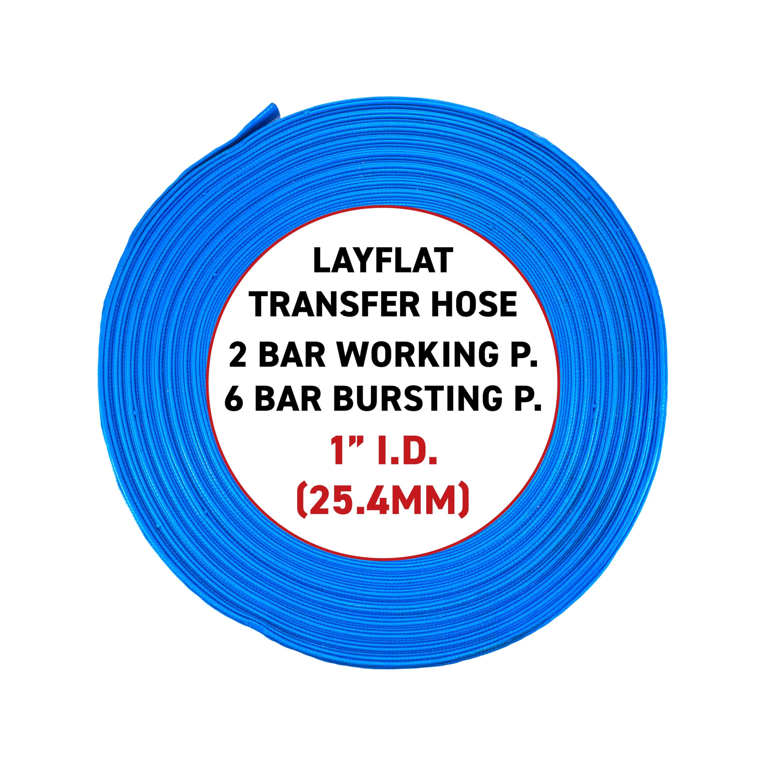 Cost Wise Blue Pvc Layflat Discharge Hose For Drainage,Dirty Waste Water,Irrigation Delivery (1" X 50M)