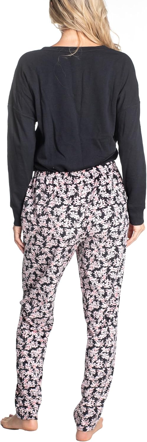 Hanes Midnights Long Sleeve Top and Pajama Loungewear Set, Multiple Colors, Multiple Sizes