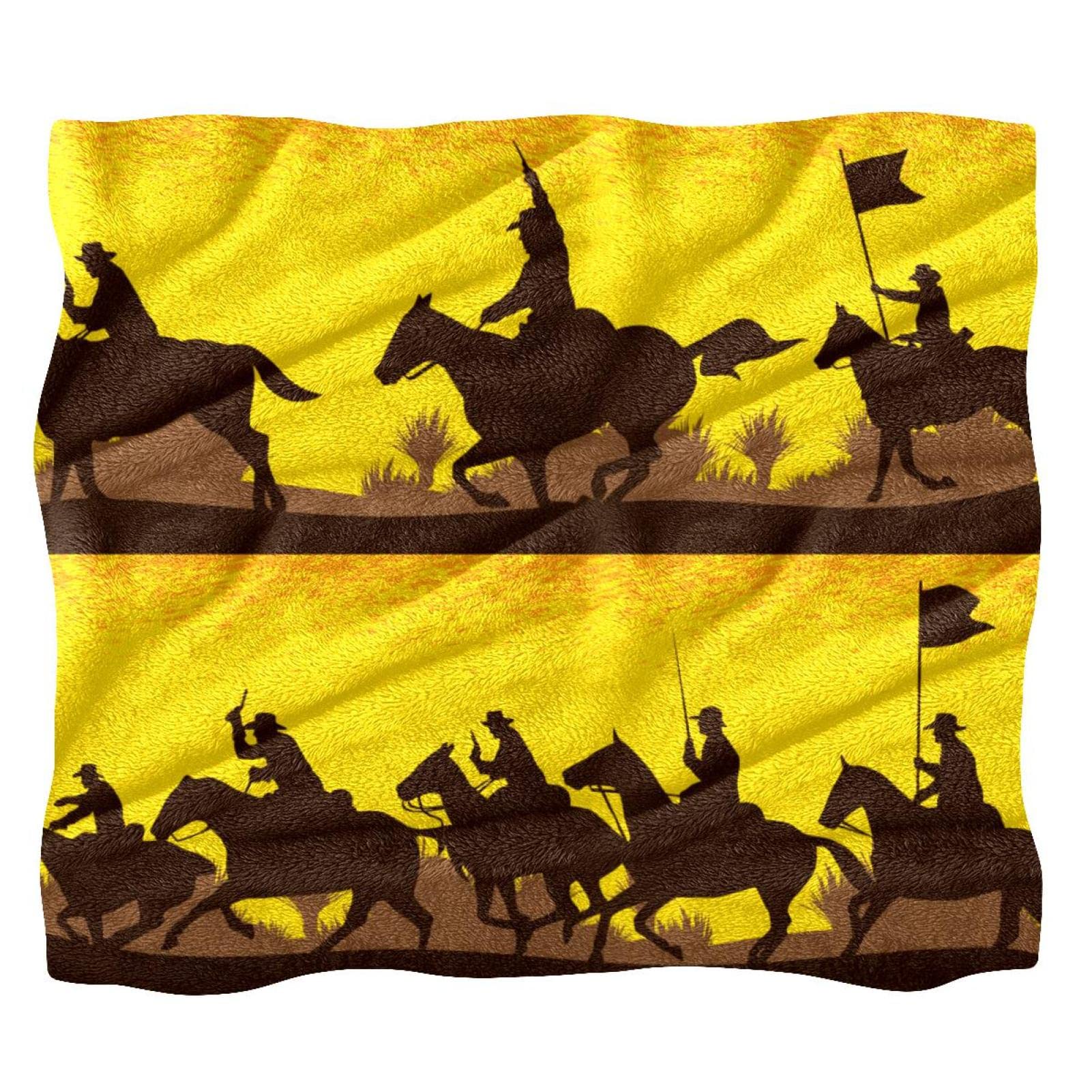 Couverture polaire de lit douce à motif silhouette de champ de bataille unique