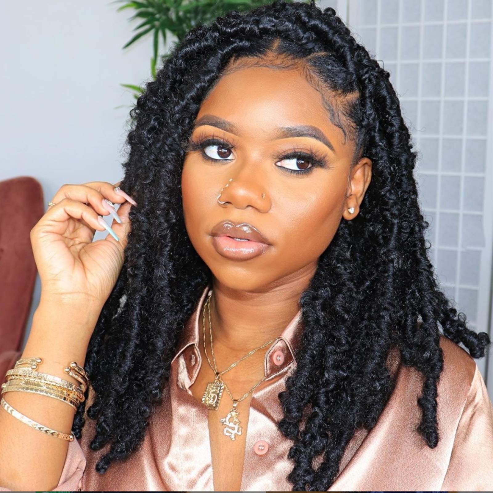 Buy Butterfly Locs Crochet Hair Faux Locs 12 Inch 7 Packs Distressed