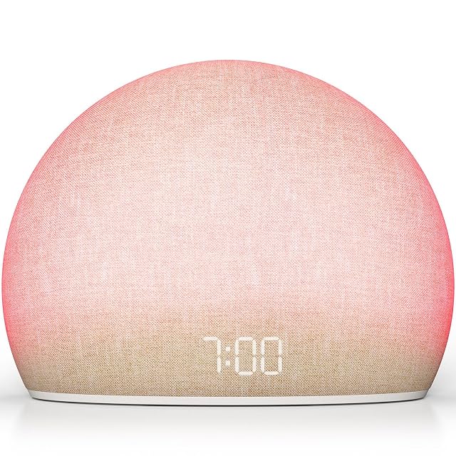 HOUSBAY Sunrise Alarm Clock Radio for Bedroom Wake Up Naturally with Gentle Light Nature Sounds Relax with Bluetooth
