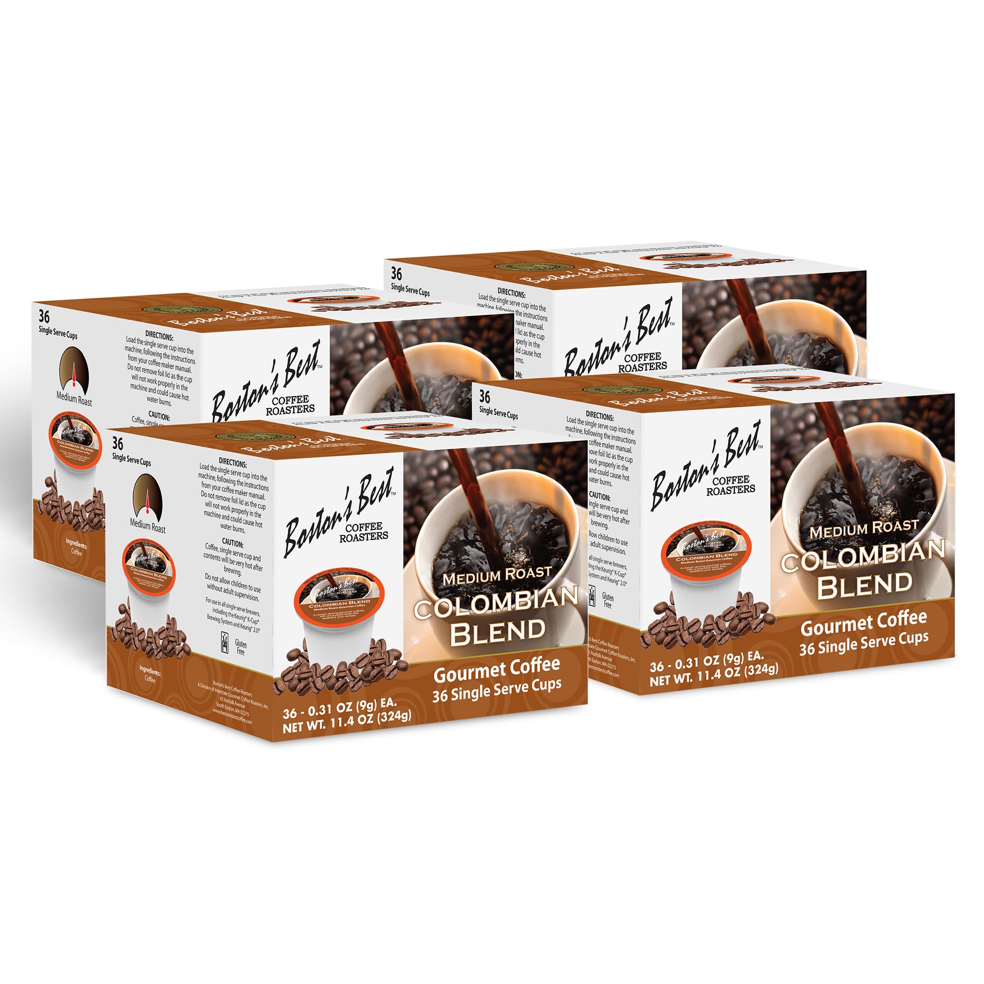 Boston’s Best - Colombian Blend Delectable Gourmet Bold Medium Roast Coffee Compatible with Keurig Coffee Maker, 1 Count (144 Single Serve Cups)