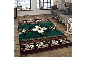 Southwest Native American Navajo Aztec Tribal Hunter Green 8' x 10' Area Rug