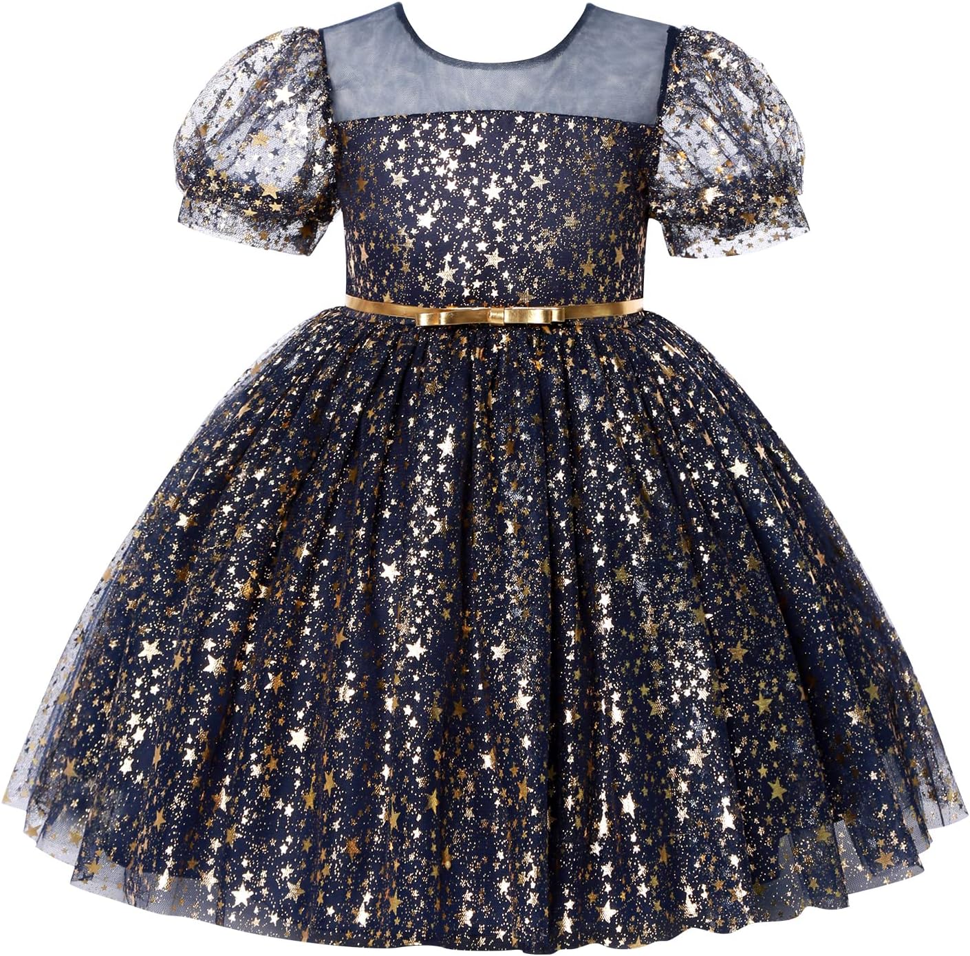 AGQT Flower Girl Dress Girls Tulle Tutu Princess Dresses Wedding First Communion Birthday Party Formal Gowns 6M-9T