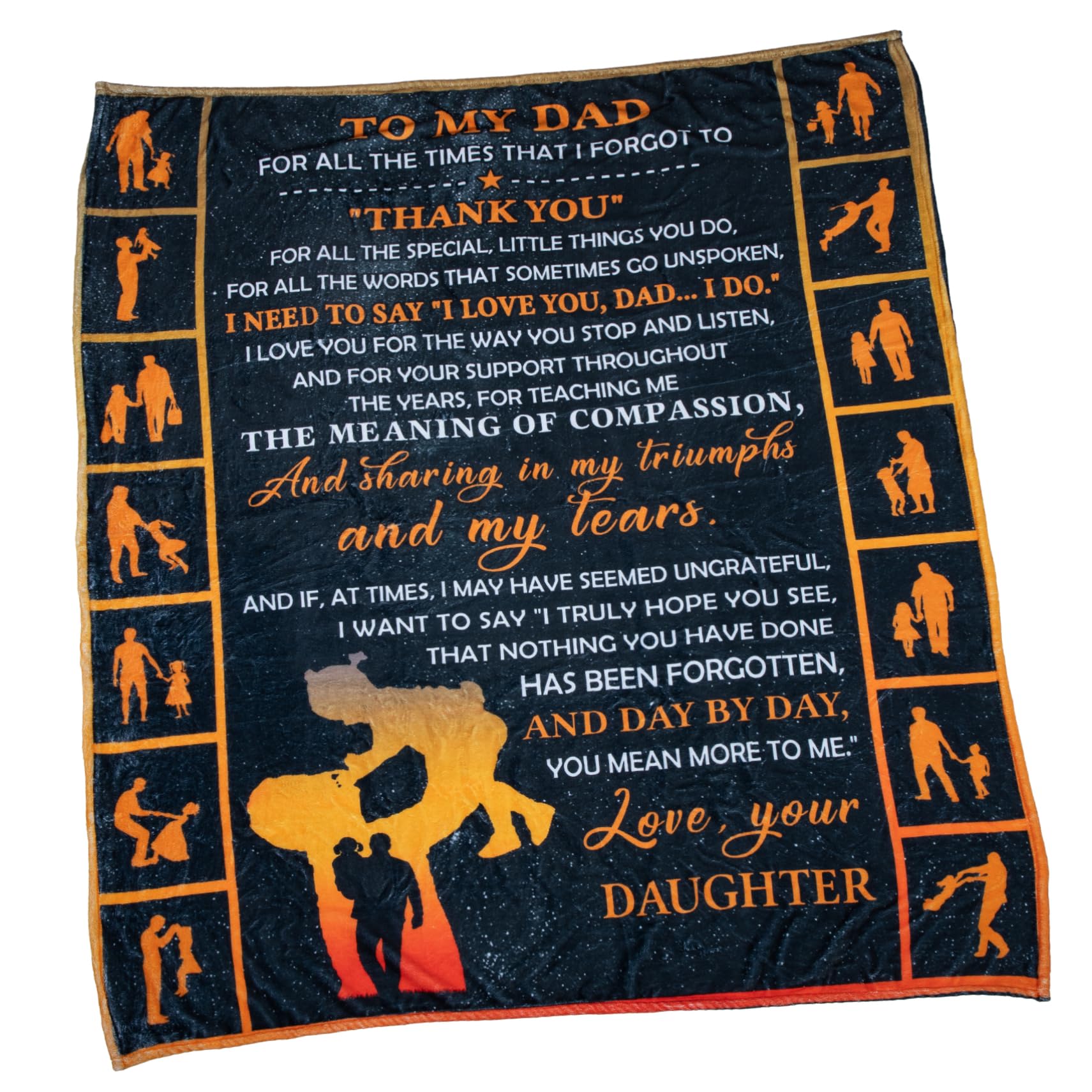 Couverture pour Fête des Pères STOBAZA : plaid doux avec message pour papa