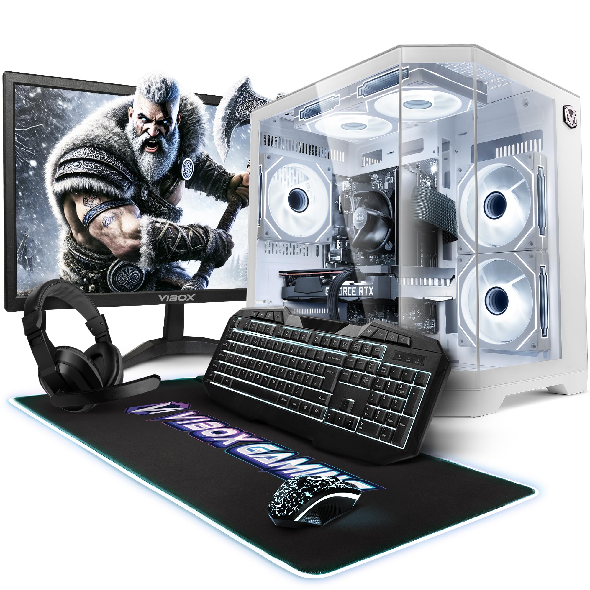 Vibox II-376 PC Gaming Completo • Intel Core i5 10400F 6 Cores • Nvidia RTX 5050 8GB • 16GB RAM • 500GB SSD • Windows 11 • 23" Monitor • WiFi 6 + Bluetooth 5.4