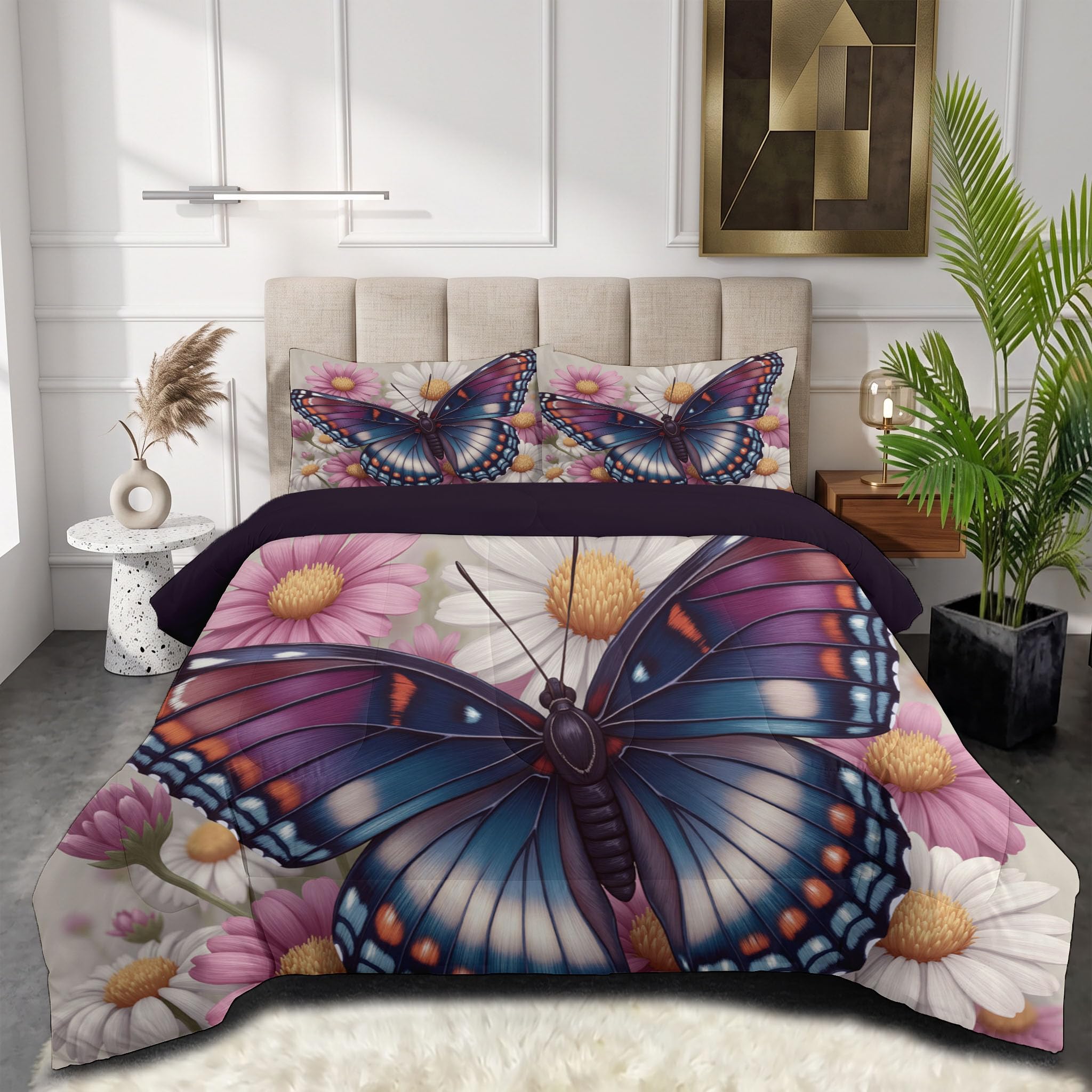 Relleno nórdico 4 estaciones de mariposas y margaritas edredón de fibra 200gr cama 150 y 180