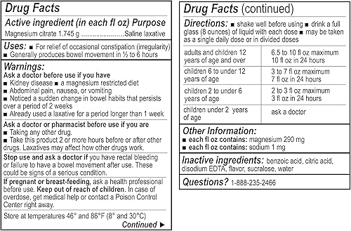 Miniatura 6 de Be Health Solución oral de citrato de magnesio, laxante salino, sabor a limón, paquete de 12, fabricado en Estados Unidos, 10 onzas líquidas