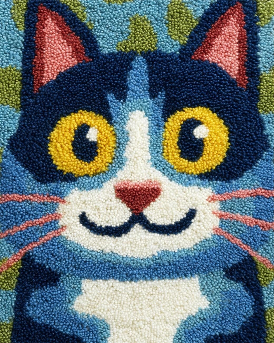 AMBATTERY Latch Hook Kits Carpet Fantasy Cat 60x90cm