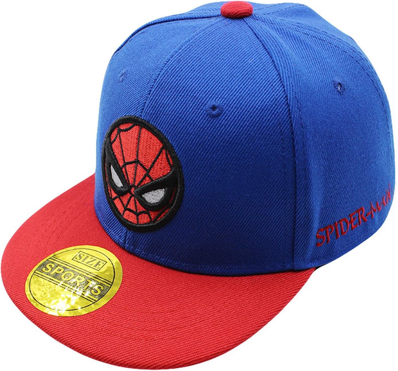 Diluma Kids Spider Man Cartoon Falt Hat Snapback Baseball Cap (Blue)