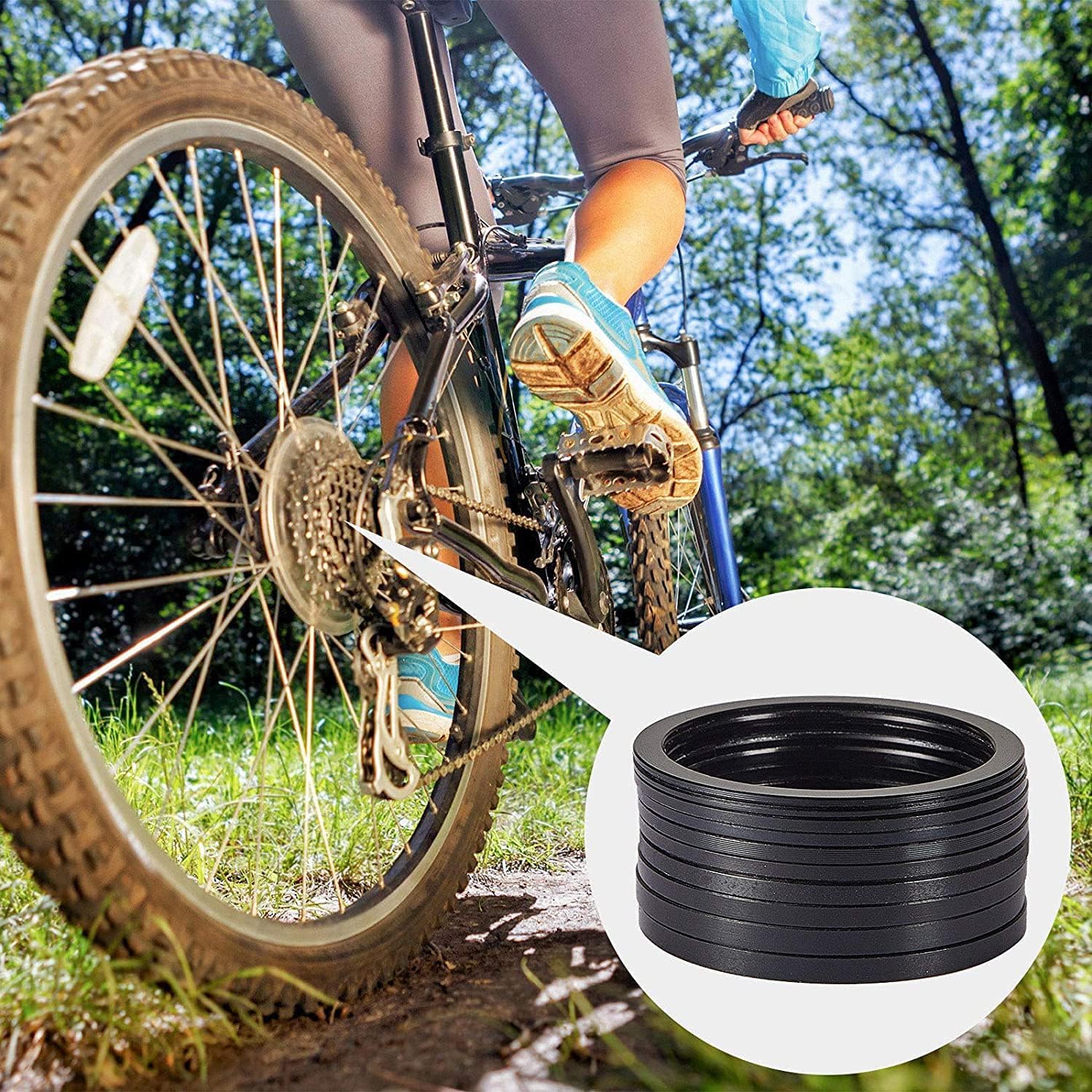 Distanziali Mozzo Bici OKBY - 15 Pezzi, Lega Alluminio, Spessore 2.5mm, Per Regolazione Movimento Centrale - Foto 5