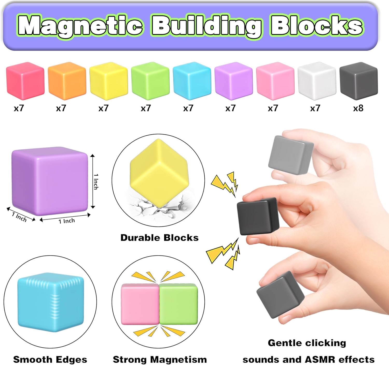 Magnetic Blocks, Magnet Building Cubes for Toddlers, Classroom Must Haves STEM Educational Toys for Kids, Autism Sensory Montessori Magnet Toys for 3 4 5 6 7 8 Year Old, Gift for Boys Girls - Image 2