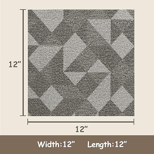 Miniatura 2 de HotDecor Azulejos geométricos grises de 12 x 12 pulgadas para despegar y pegar, vinilo autoadhesivo para suelo, azulejos adhesivos para suelo, baño,