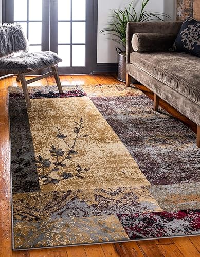 Miniatura 1 de Unique Loom Barista Collection - Alfombra moderna a cuadros, contemporánea, multicapas, Polipropileno, BeigeRoble