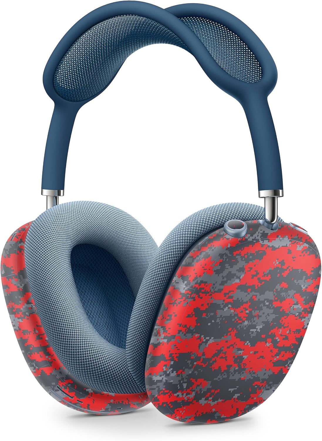 DesignSkinz - Skin Decal Protective Scratch Resistant Vinyl Wrap - Compatible with AirPods Max Headphones - Red and Gray Digital Camouflage image 5