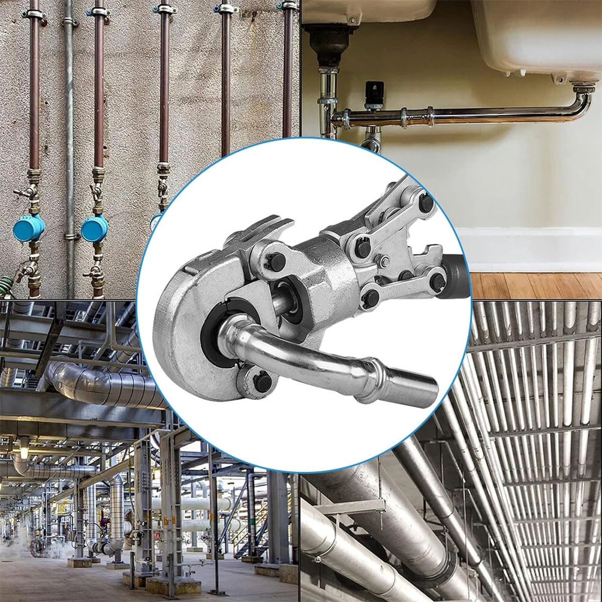Profi Presszange Handpresse Presszange für Kupferrohr, Edelstahlrohr Und Verbundrohr, V-Kontur Und TH-Kontur, V12 V15 V18 V22 V28 Und TH16 TH20 TH26 TH32mm Verbundrohr Kupferrohr Rohrpresszange