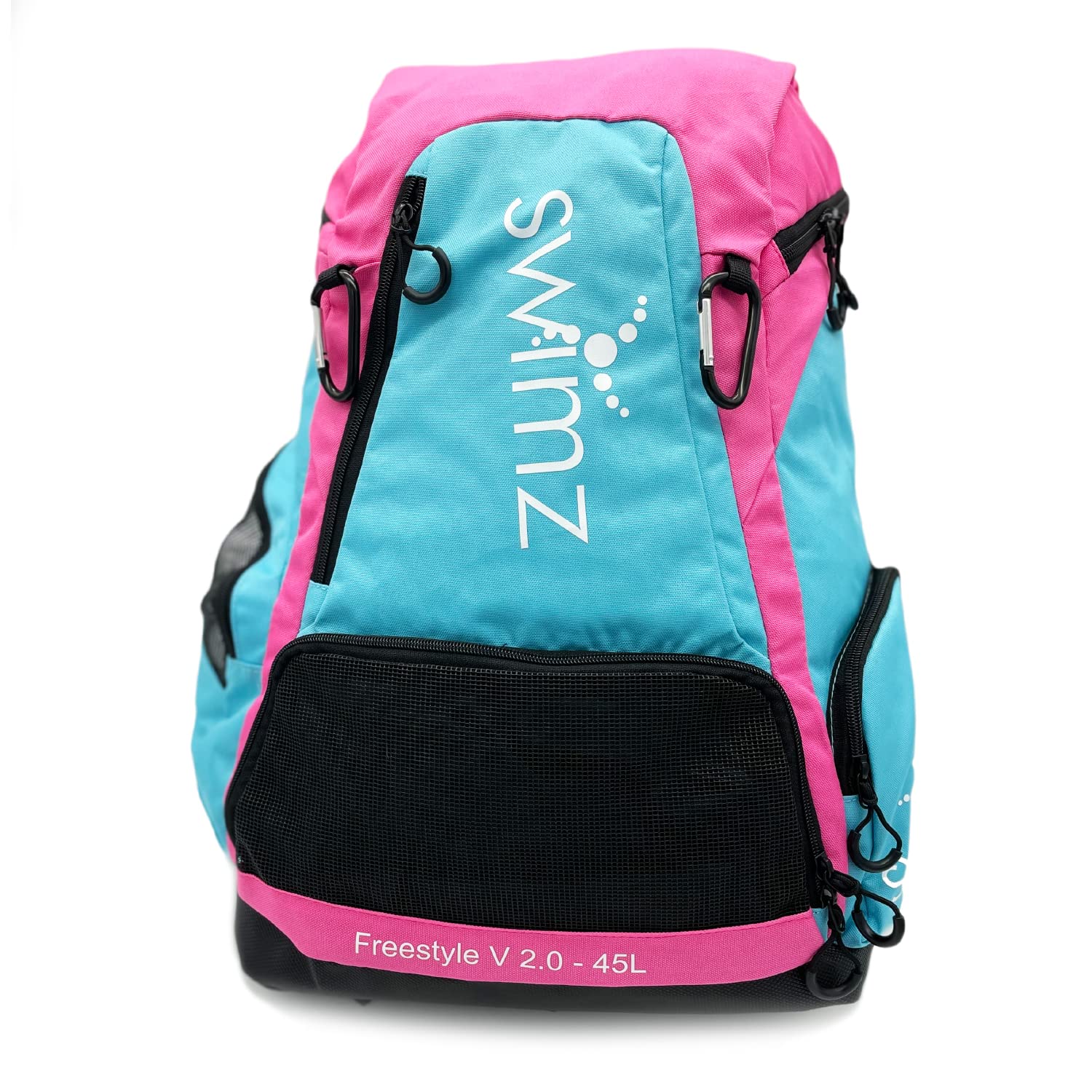 Swimz Freestyle Backpack V2.0 45L Sports/Swim Backpack - Large 45L capacity swim Bag (Blue/Pink)