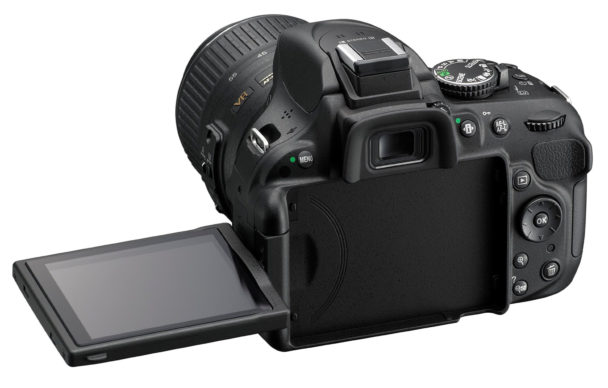 Nikon D5200 SLR-Digitalkamera 24,1 Megapixel 7,6 cm TFT-Display Full HD HDMI Kit AF-S DX 18-55 mm II Objektiv schwarz