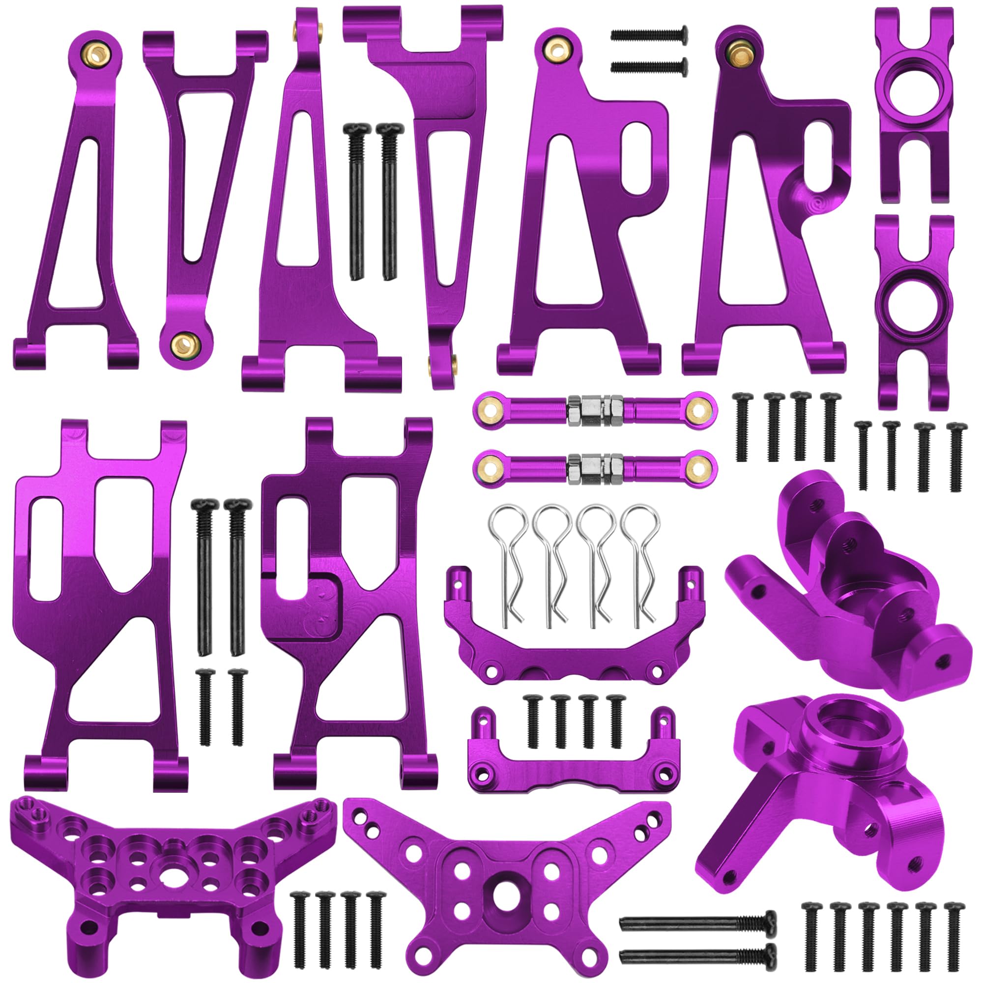 Vgoohobby Metal Suspension Swing Arm & Shock Tower Mount & Steering Hub & Metal Steering Rod & Body Mount Compatible with Hyper Go H14bm MJX 14210