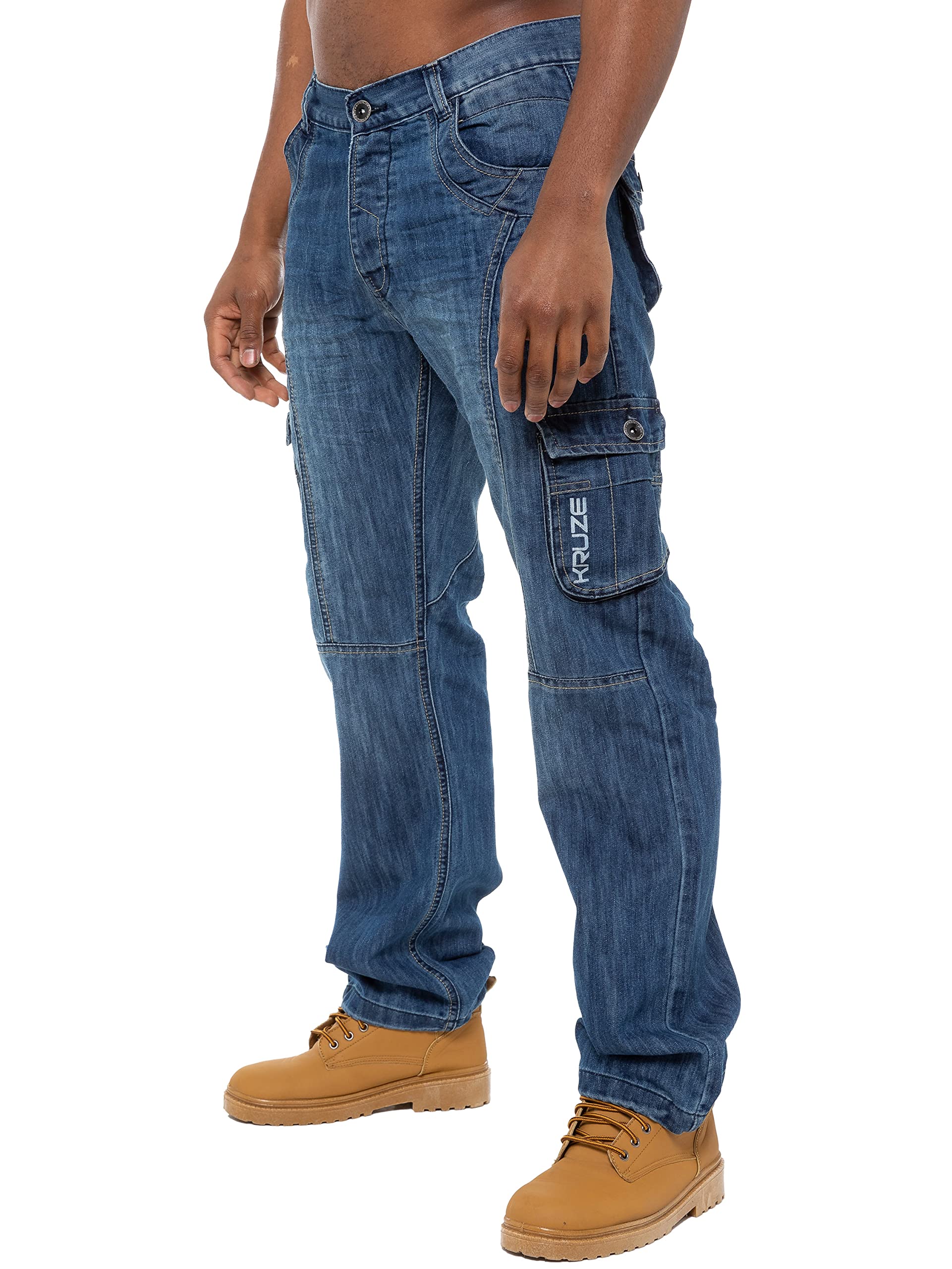 BRAND KRUZE KZ103 Pantalon cargo en denim pour homme Toutes tailles
