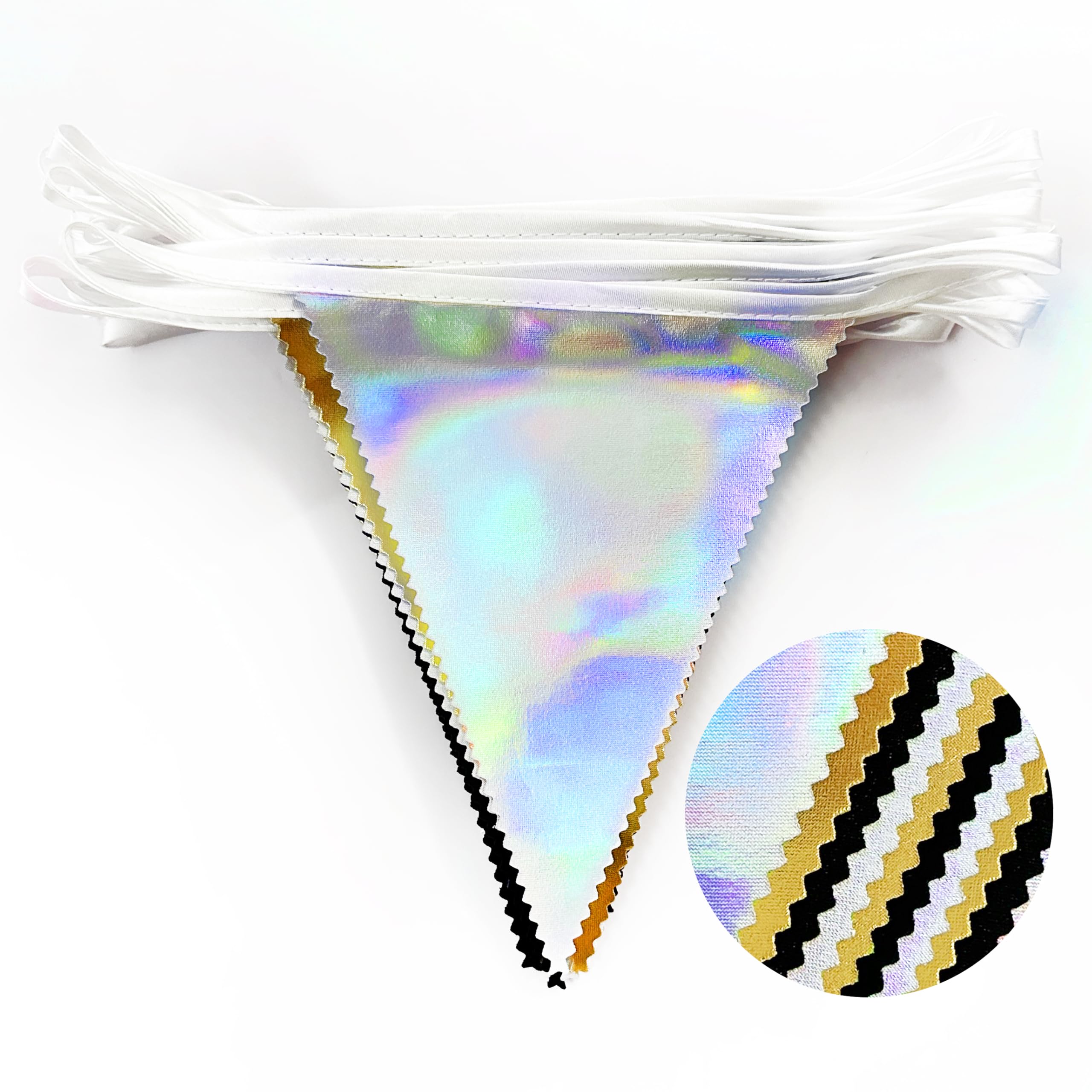 Schwarz-goldene, schillernde Party-Dekorationen, Dreiecks-Wimpelkette, Banner, Flagge, metallischer Stoff, Wimpelkette für Geburtstag, Abschlussfeier, Ruhestand, Hochzeit, Brautparty, Verlobung