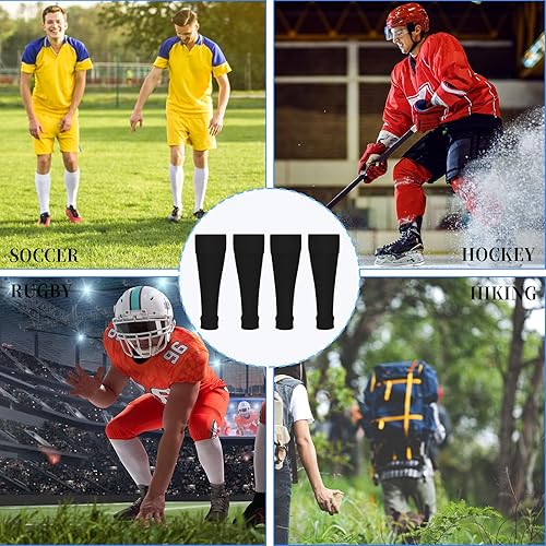 Miniatura 7 de 2 pares de mangas de calcetines de fútbol para niños, mangas elásticas para piernas de equipo, espinilleras de fútbol para jóvenes, niños, juegos de