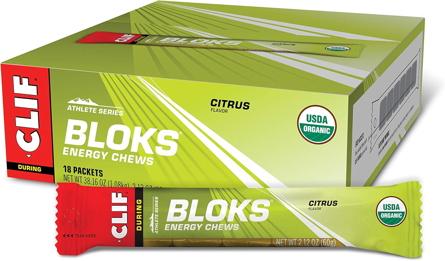 CLIF BLOKS - Energy Chews - Mountain Berry - Non-GMO - Plant Based Food - Fast Fuel for Cycling and Running -Workout Snack(2.1 Ounce Packet, 18 Count) : Health & Household