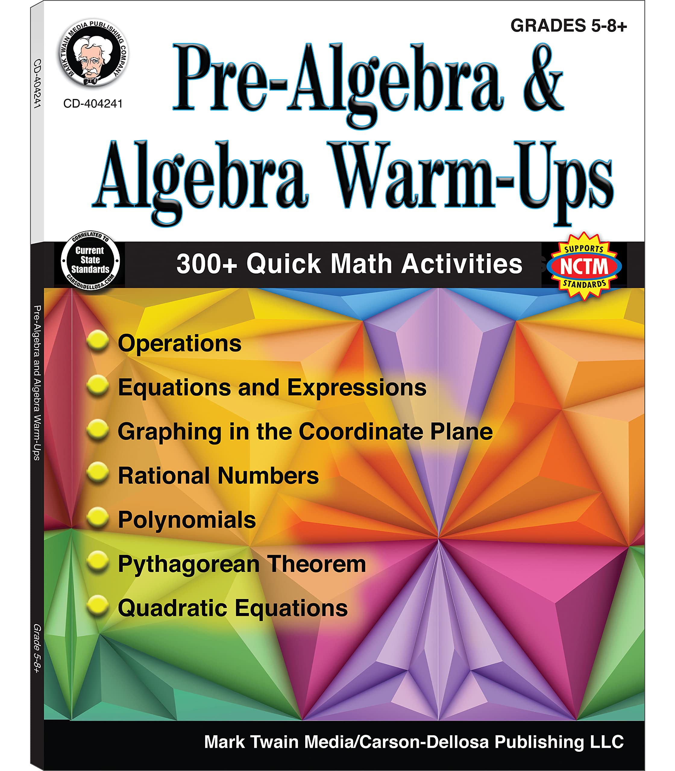 Cindy BardenPre-Algebra and Algebra Warm-ups, Grades 5-8