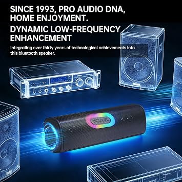 Bluetooth Speaker Wireless, 24w Blue Portable Bluetooth Speaker with TWS Pairing, USB Input, AUX Input, TF Card Slot, 20H Play time, RBG Light, IPX5 Waterproof for Home/Party/Outdoor