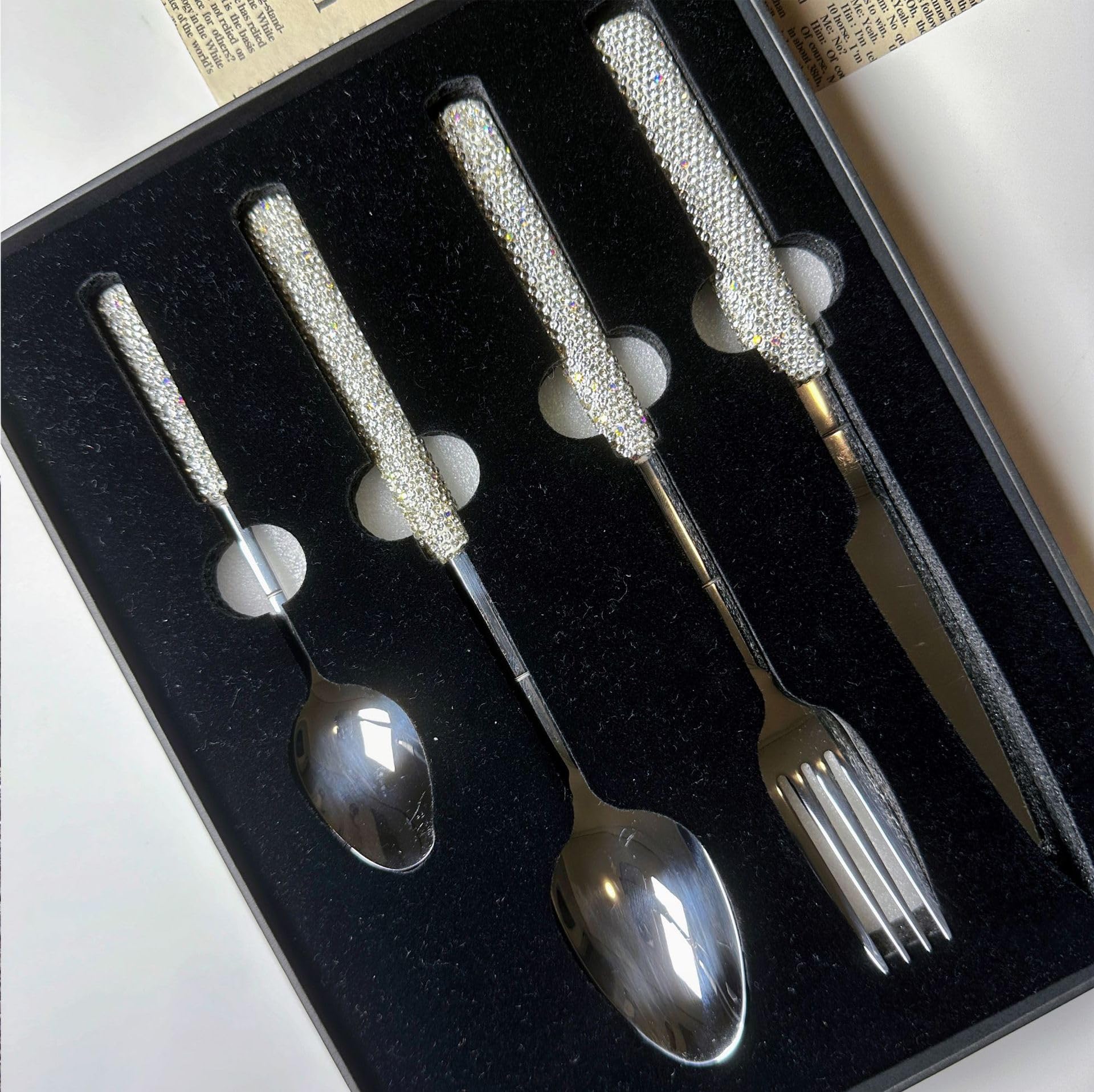 Ménagère de 3/12/18/24/30/36 Couverts en Acier Inoxydable 304, Coffret Cadeau de Luxe léger avec Couteaux et fourchettes à Steak, doré (18 pièces pour 6 Personnes) (doré (36 pièces pour 12 Personnes)