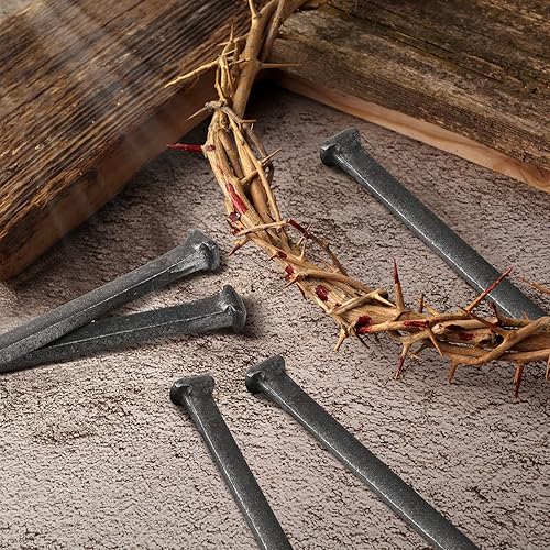 Miniatura 4 de 6 piezas de uñas de hierro crucifijo de 6 pulgadas uñas de crucifixión de Jesucristo uñas de crucifixión de metal de acero uñas de cabeza plana para