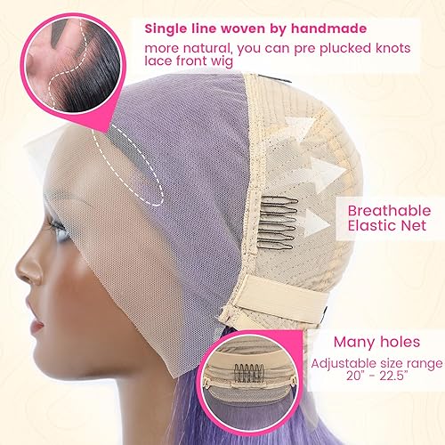 Miniatura 36 de Evala Bob Wig Human Hair Black Bob Lace Front Wig 10 inch Middle Part Short Bob Wig 13x4x1 Frontal Lace Wig #1 Jet Black Color Bob Wigs 150% Density