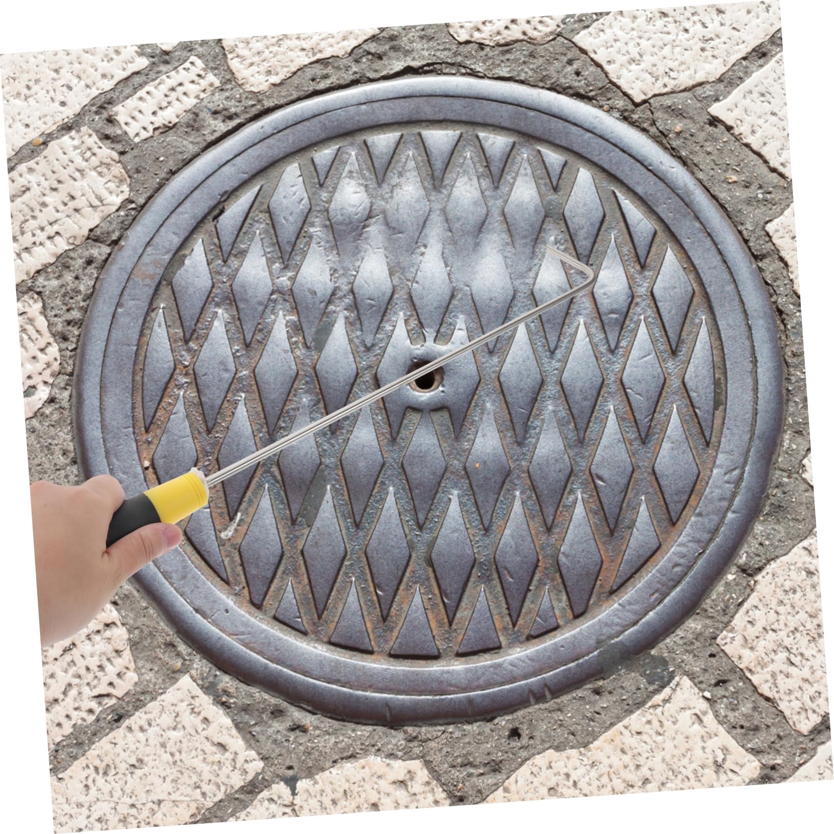 Gancio Per Tapparella E Coperchio Tombino | In Acciaio Inox E Gomma, Maniglia Scorrevole, Strumento Pratico Antiruggine