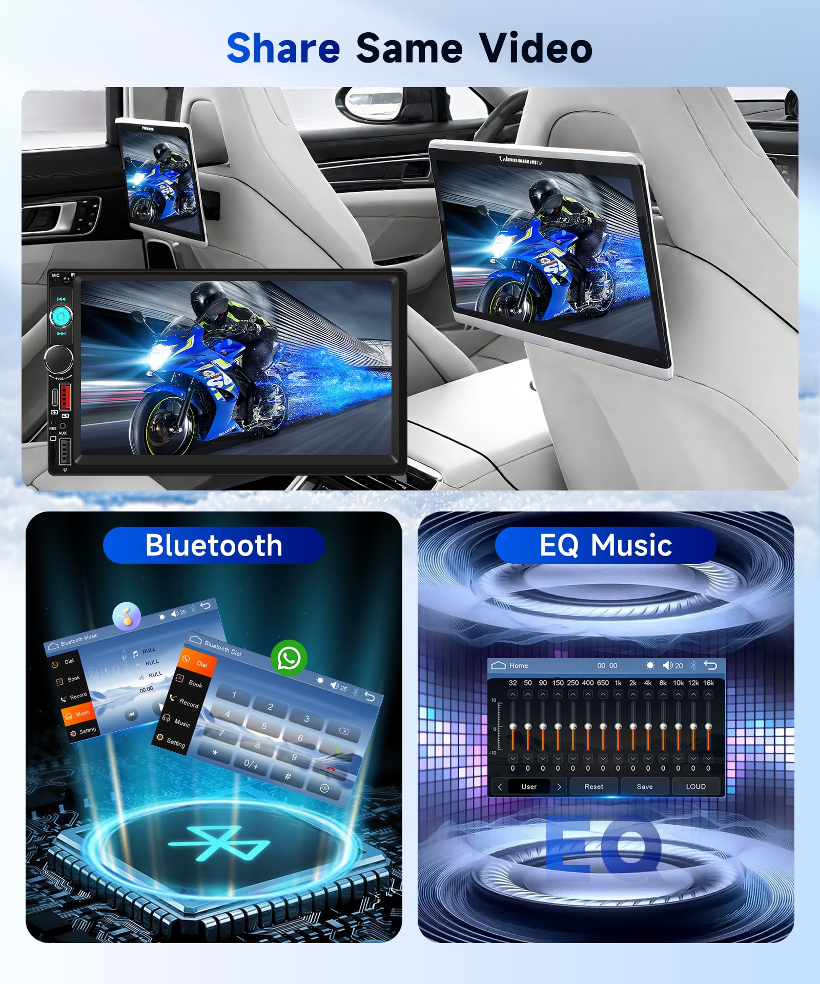 Hodozzy DAB/DAB+ Autoradio 2 Din Wireless Carplay Android Auto con 7 Pollici Schermo Stereo Auto Bluetooth con Uscita Video/RDS/FM/USB/AUX/TF+Telecamera Retromarcia