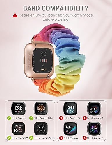 Miniatura 52 de TOYOUTHS - Bandas elásticas para Fitbit Versa/Versa 2/Versa Lite, edición especial para mujeres, niñas, elásticas, de tela, estampadas, de repuesto