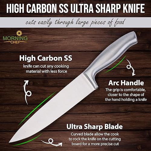 Miniatura 3 de Cuchillo de chef de 8 pulgadas, acero inoxidable de alto carbono, ultra afilado, cuchillos de chef, cuchillo de cocina