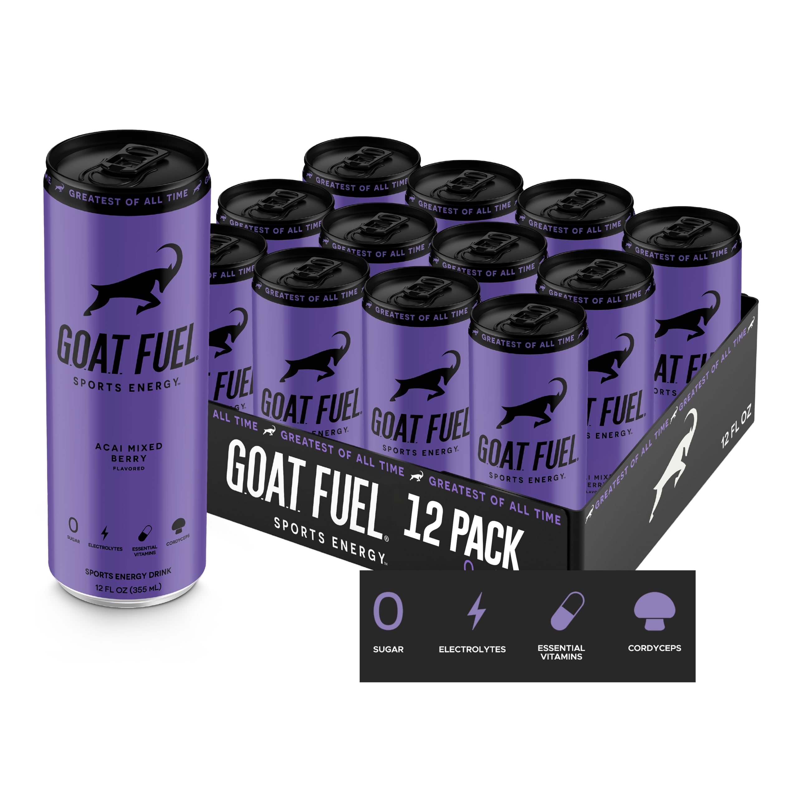 GOAT Fuel® Preworkout Sports Energy Drink SugarFree Pre Workout