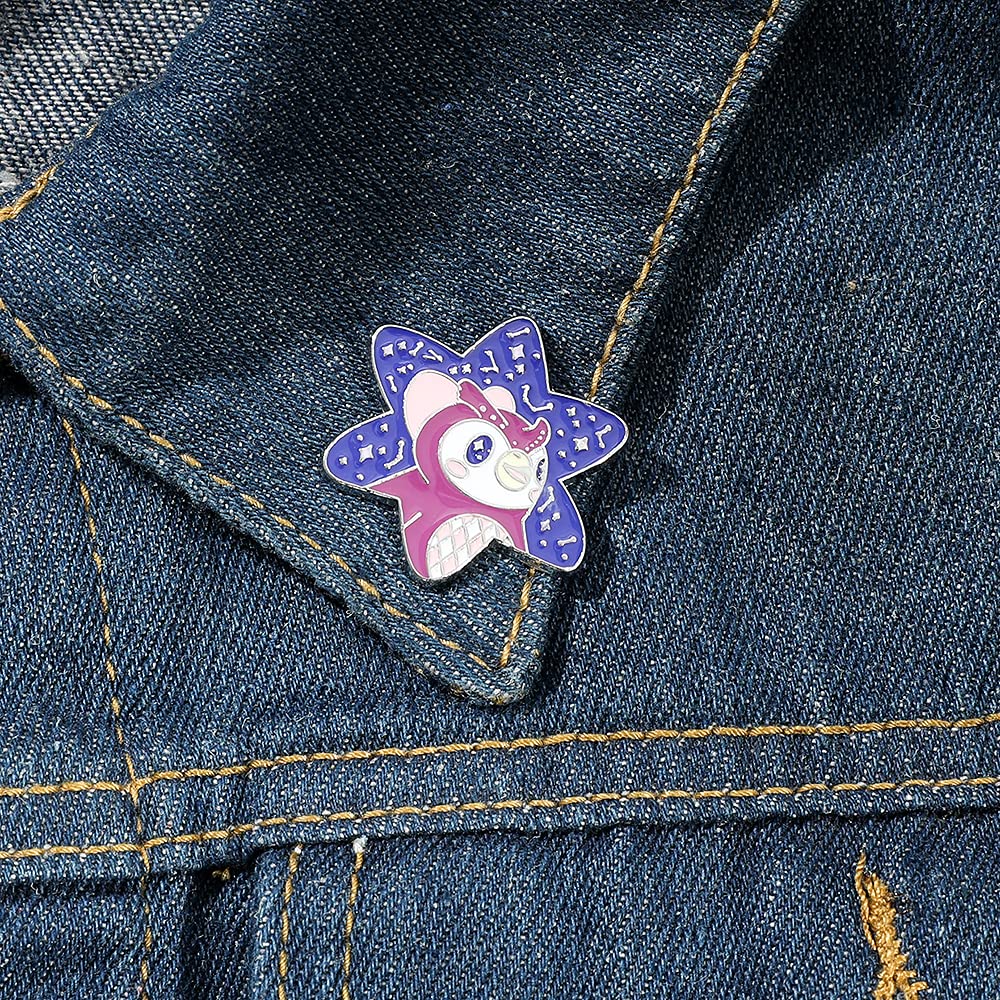 AnimalCrossing Game Series Enamel Pins, Cute Purple Owl Star Brooch Metal Lapel Pins Collection for Fans, Cartoon Owl Badges Pins for Backpack Bag Collection Gamer