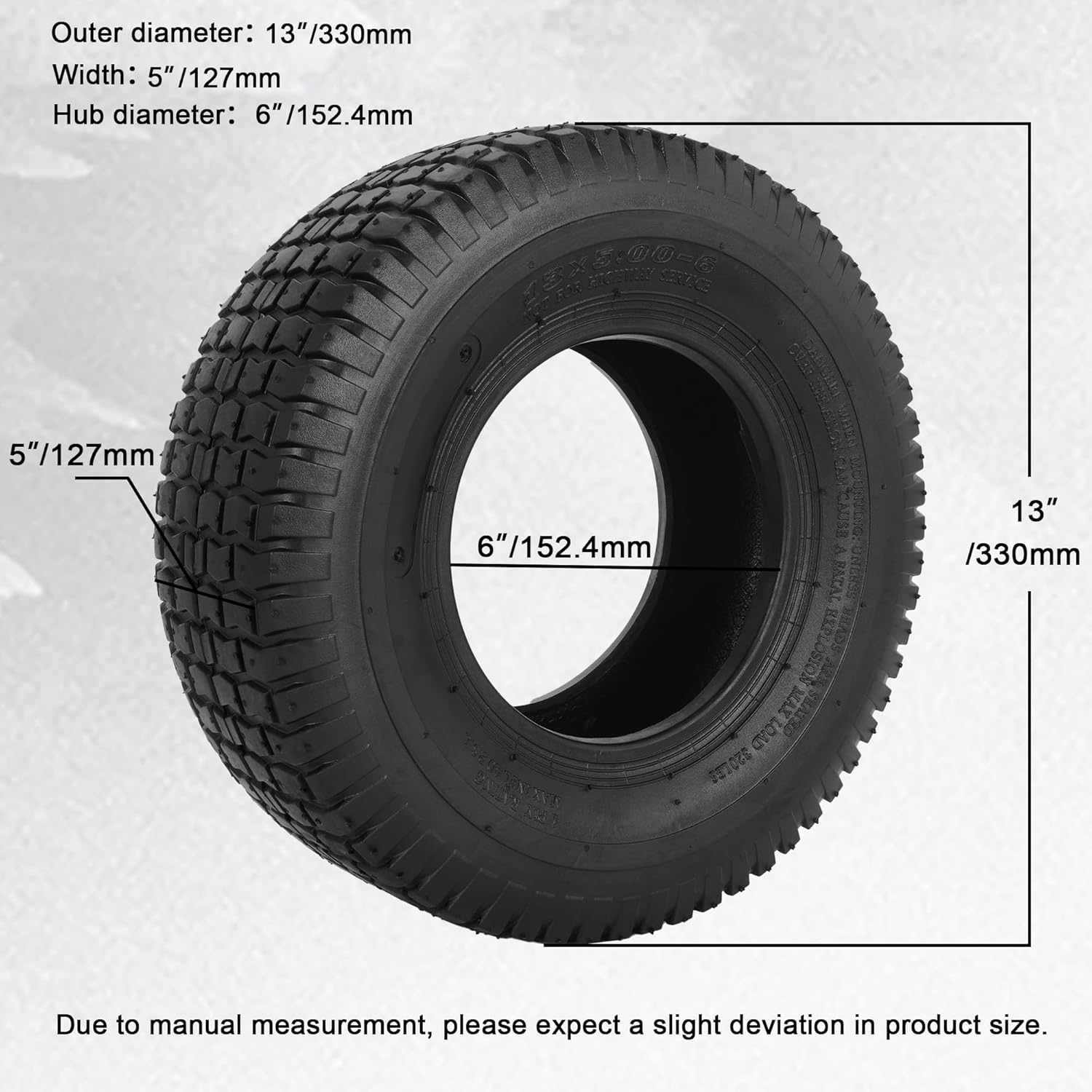 13x5.00-6 Lawn Mower Tire and Inner Tube Sets Compatible with Yard Tractor, Hand Truck, Riding Lawn Mower, Lawn tractor and More