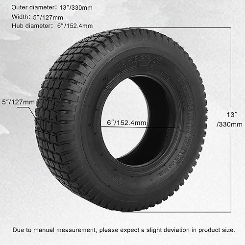 Miniatura 2 de Juego de neumáticos y tubos interiores para cortacésped de 13x5.00-6 compatibles con tractor de patio, camión de mano, cortacésped, tractor de