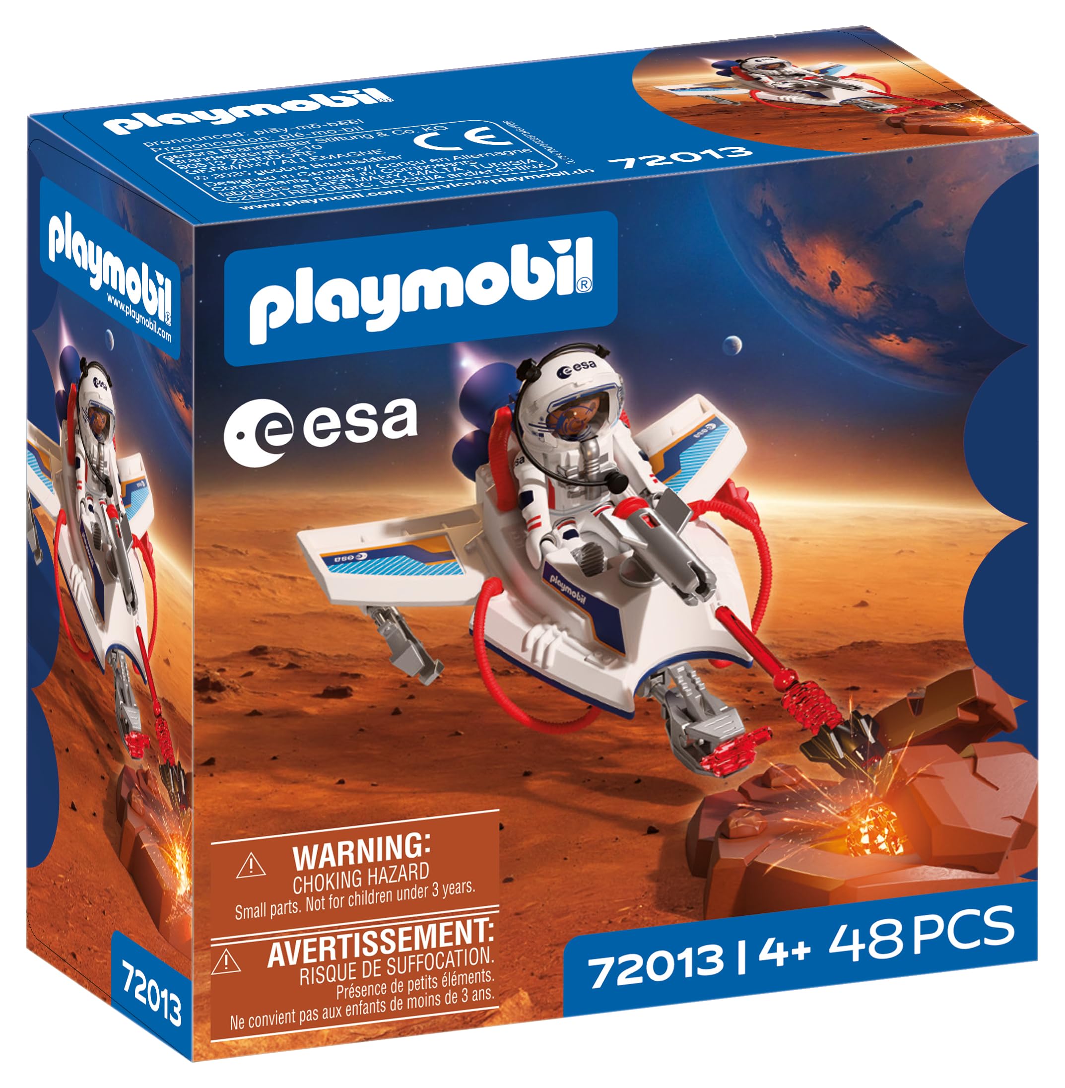 Playmobil Space ESA Space Glider, Astronaut, Flying Vehicle with Shooting Function and Grabber Arm