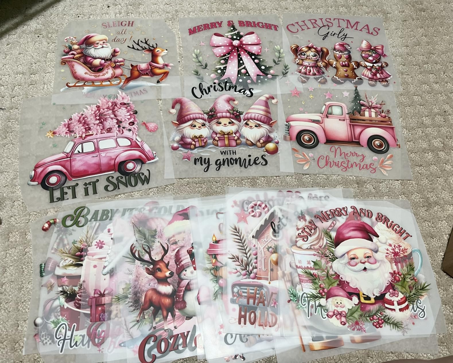 Adorable Pink Christmas Iron-Ons with Endless Options