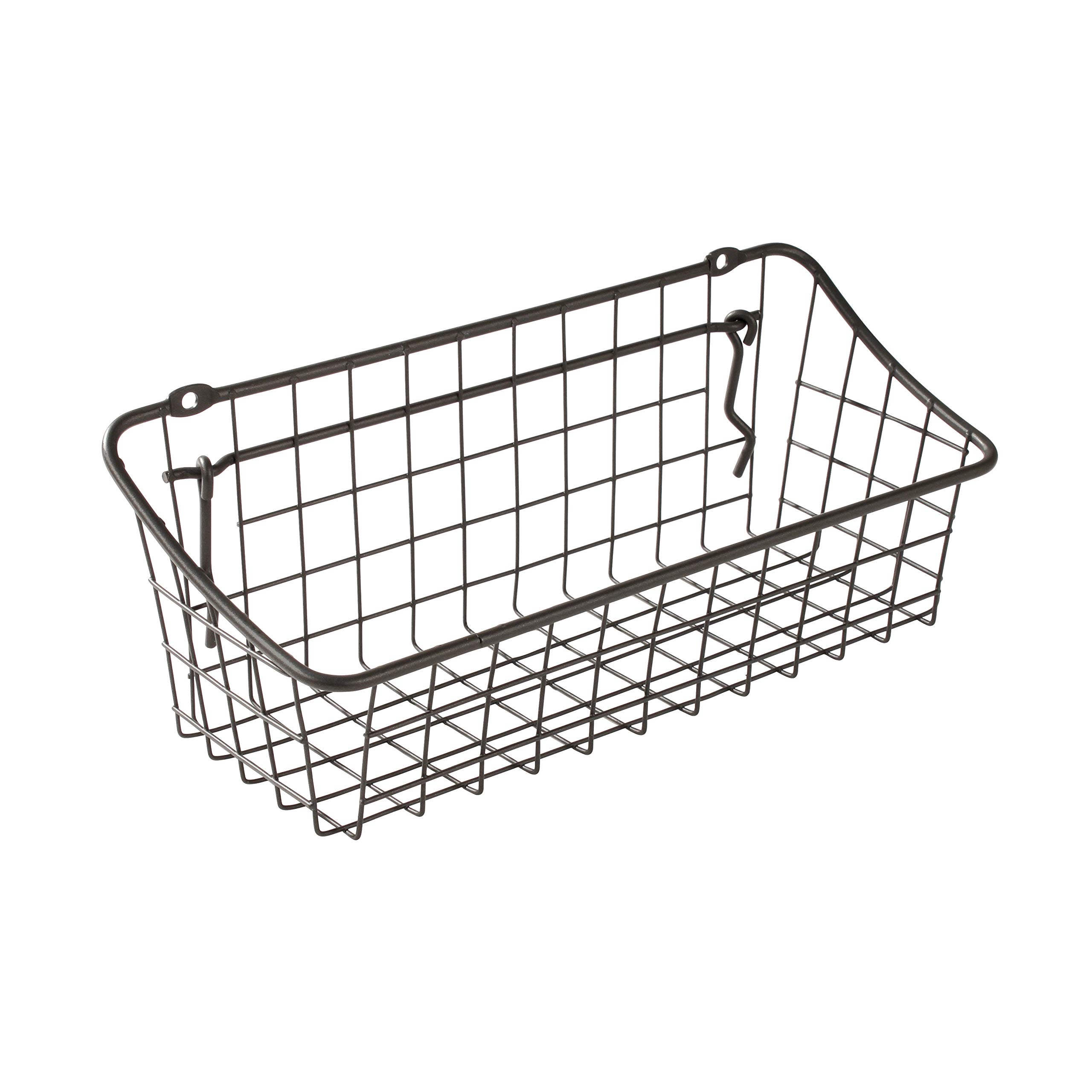 Spectrum DiversifiedPegboard & Wall Mount Basket, 11 x 4 x 4 inches, Industrial Grey