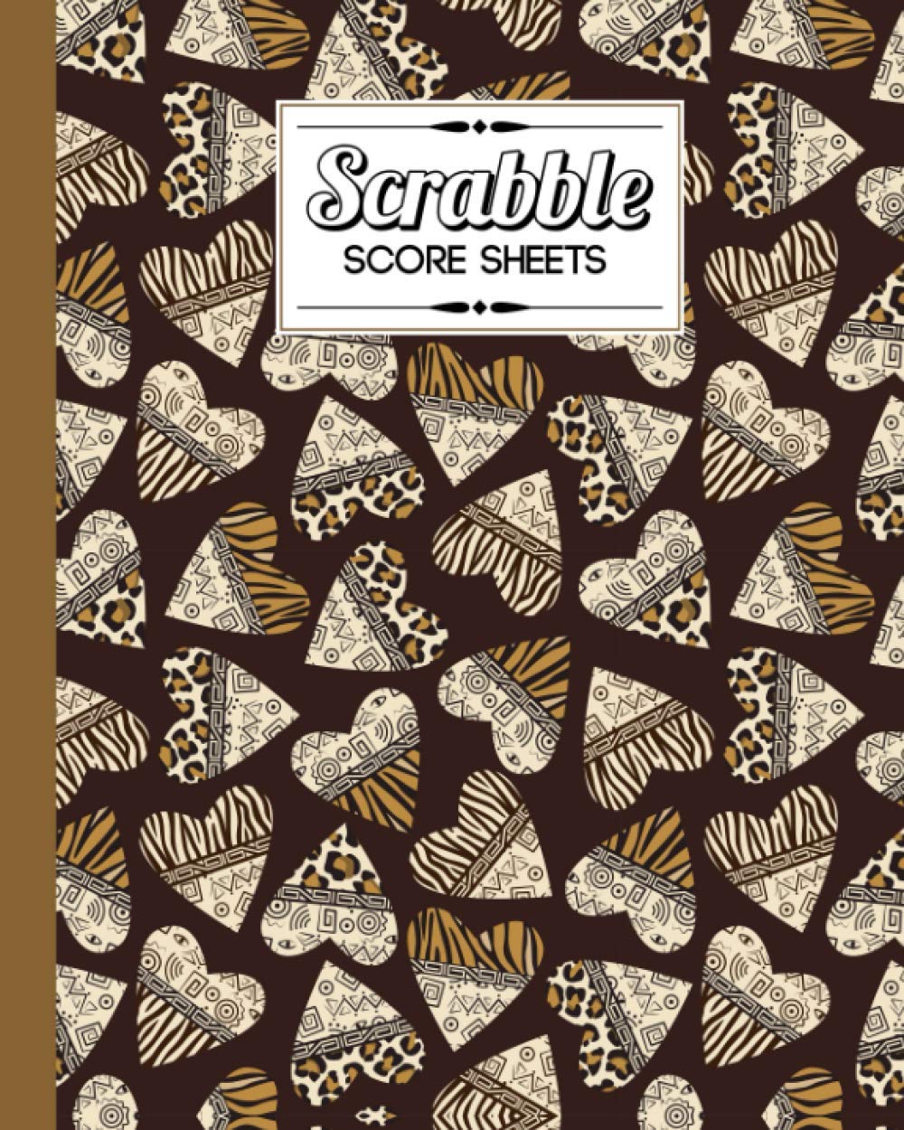 Scrabble Score Sheet: Hearts Scrabble Score Sheet, Scrabble Game Record book For up to 4 Players, Scrabble Game Sheets For Board Game Words Building, 121 Pages, Size 8" x 10"