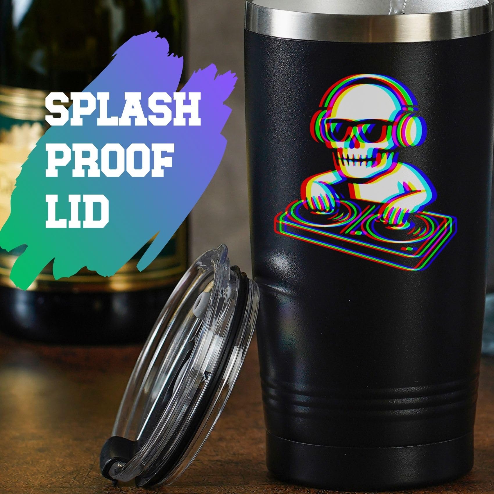 Onebttl DJ Gifts for Men, Women, Disc Jockey Gifts, Disco & Bar Lovers on Birthdays, Christmas, Party, House Warming - Skull