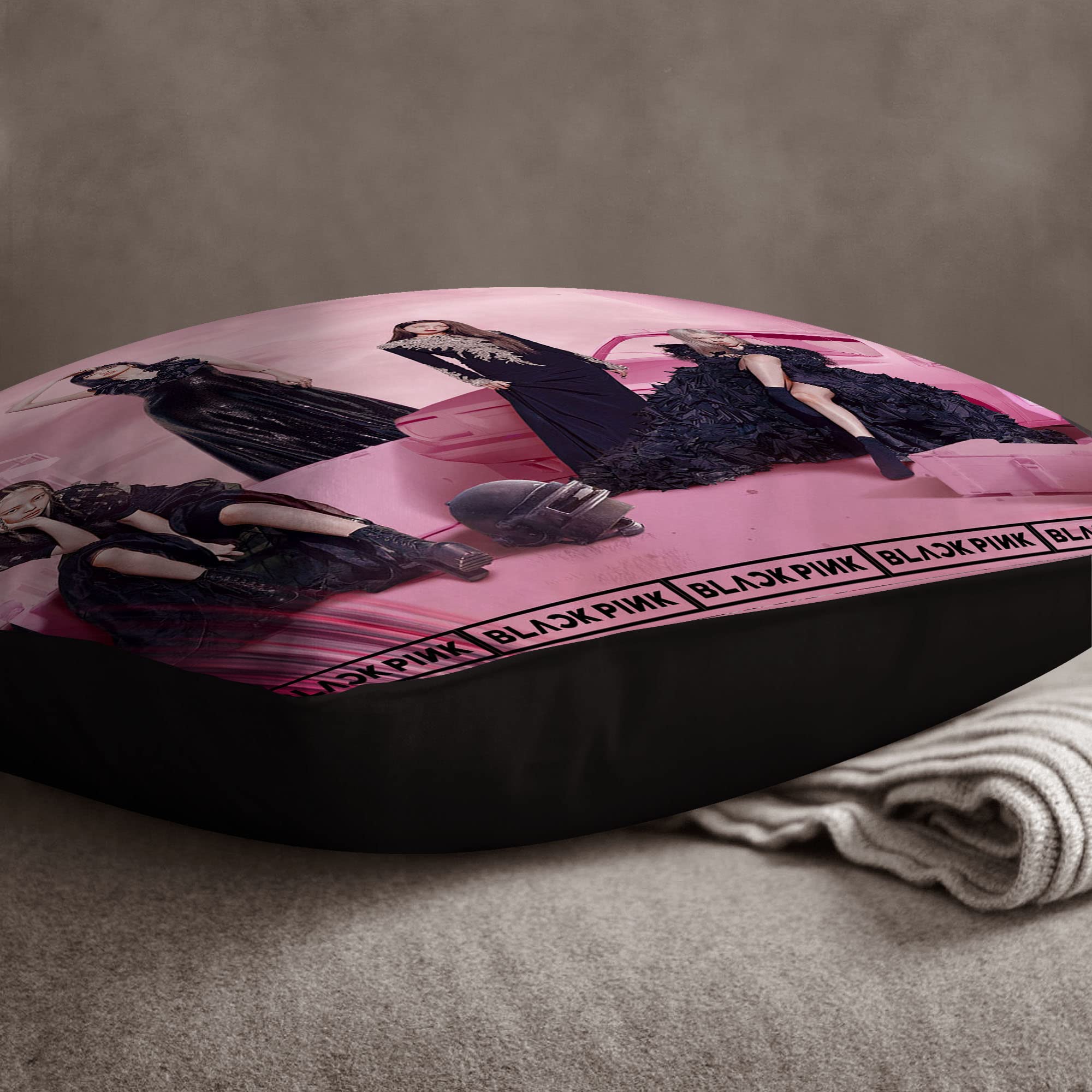 Buy NH10 DESIGNS Blackpink Black Pink Printed Cushion Cover with