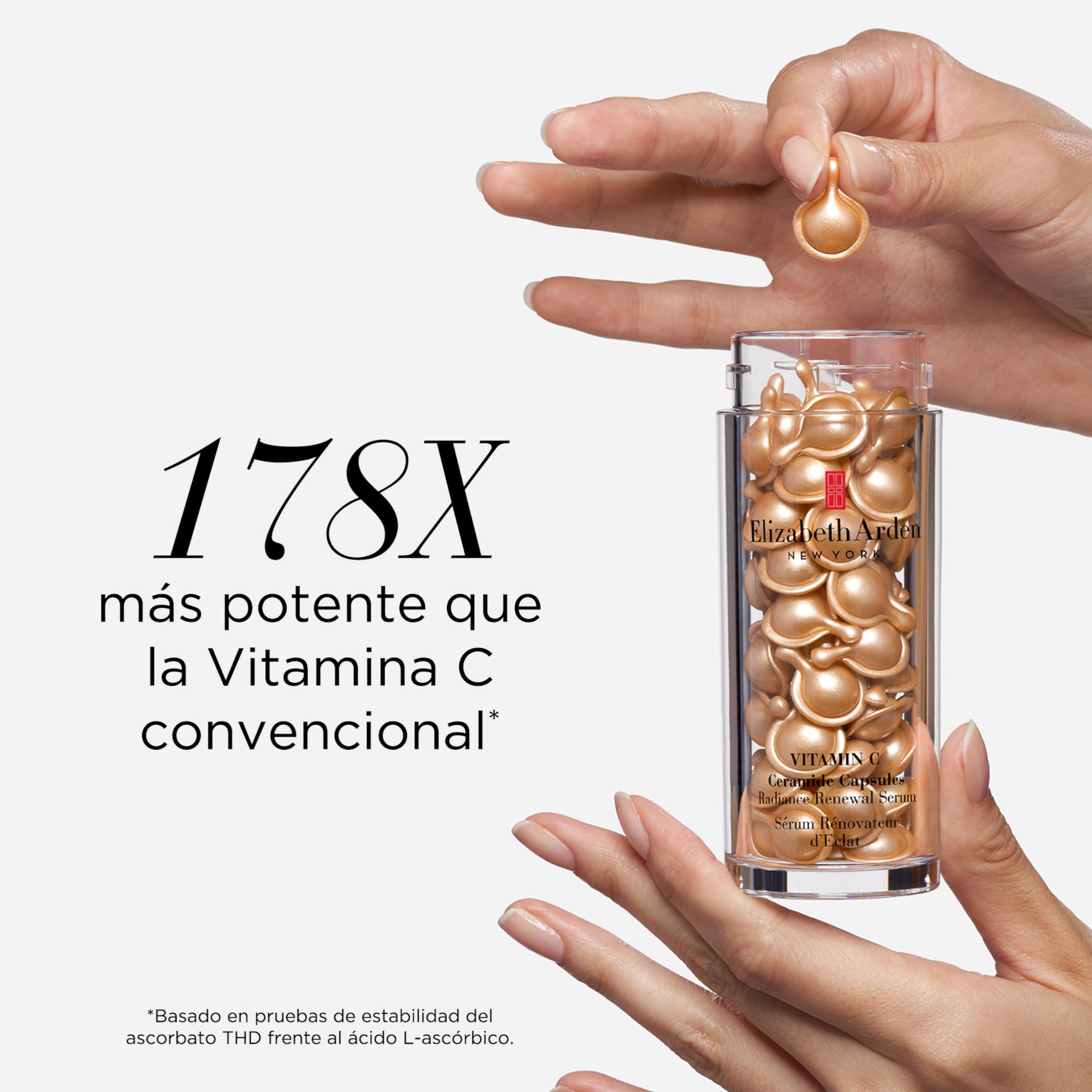 Elizabeth Arden - Cápsulas de Sérum de Vitamina C y Ceramidas, Estimulan y Prolongan la Luminosidad, Reducen el Envejecimiento de la Piel, Monodosis, Aplicar 1 al Día