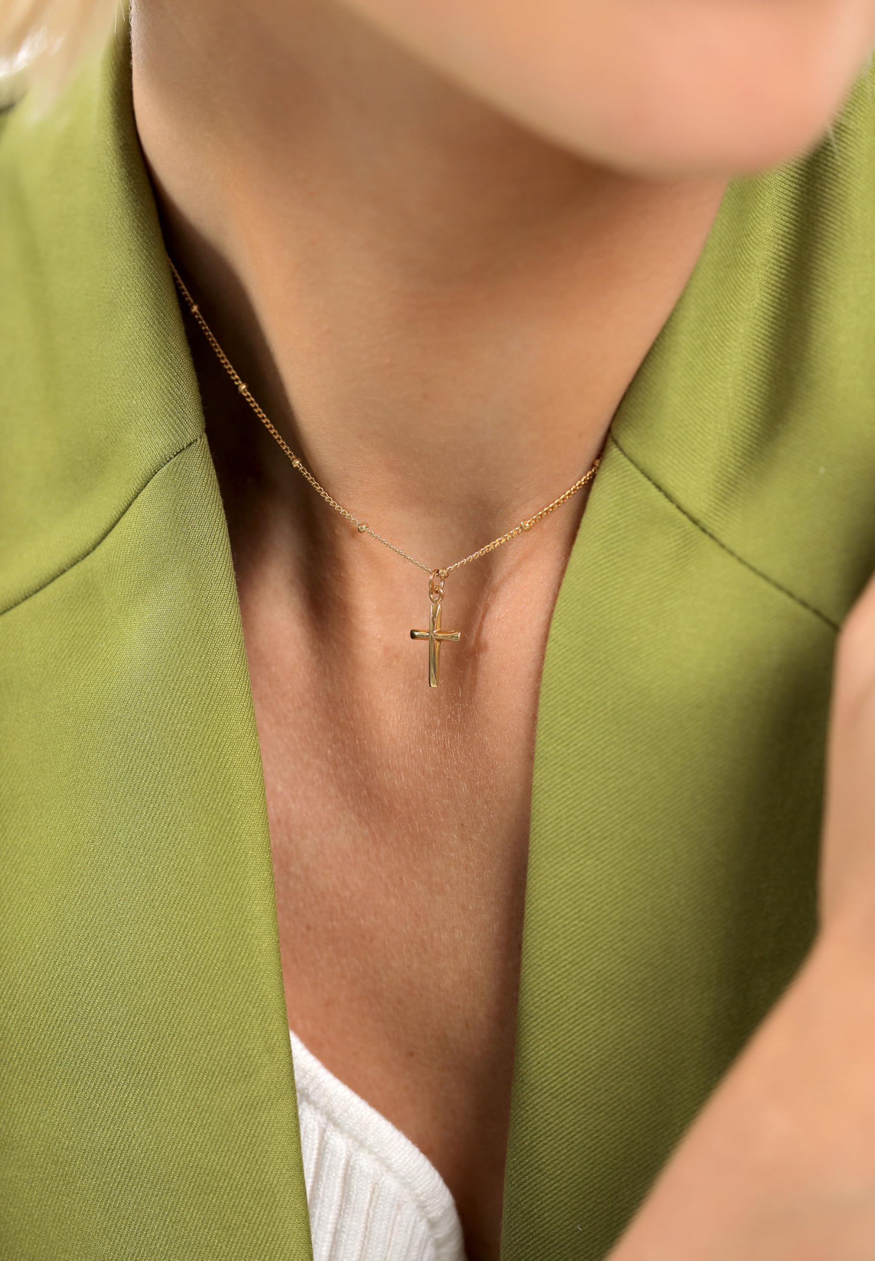 Elli Halskette Damen Choker Kugel Kreuz Glaube Basic 925 Silber